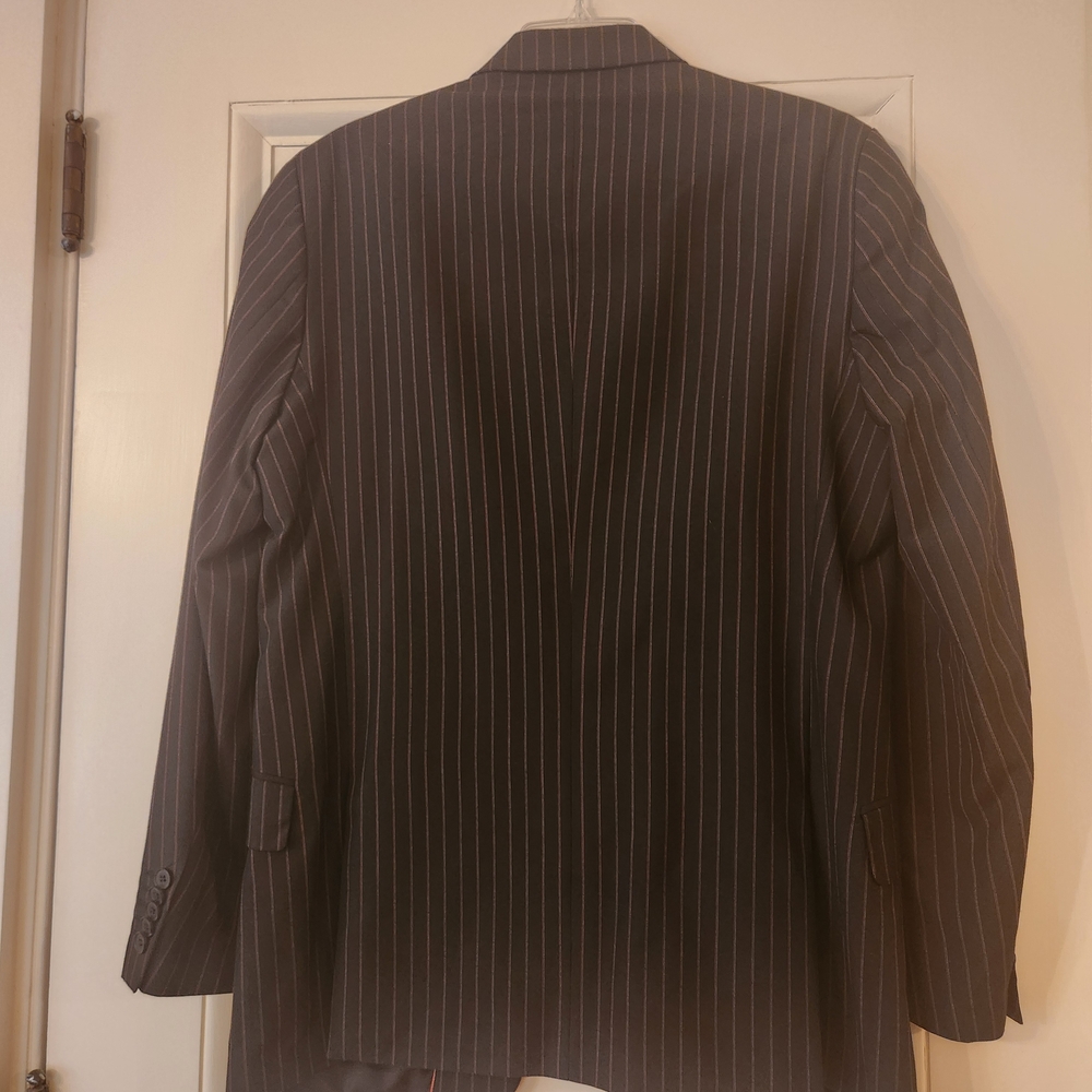 4 You Scandinavia Men's Pinstripe Blazer - Black With Red And White - Picture 2 of 13